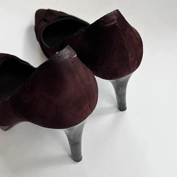 Lauren Ralph Lauren Chocolate Brown Suede Platform Pumps High Heels Size 7.5 - Picture 11 of 15